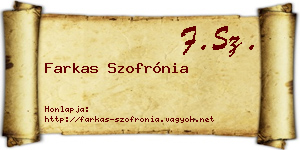 Farkas Szofrónia névjegykártya